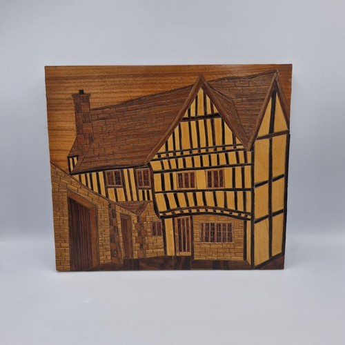 Vintage wooden marquetry tudor - wooden,