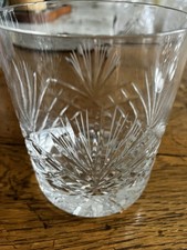 Vintage Lead Crystal Whisky Tumbler, Star & Crosses.