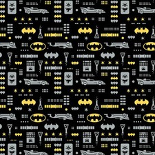 Batman Icons Black - Fabric
