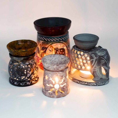 Soapstone oil burner 8cm - soapstone,