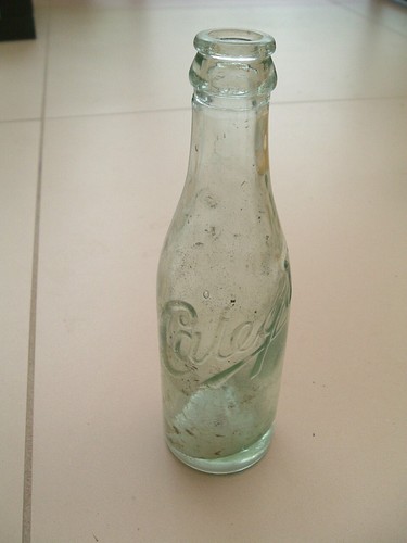 Caleys vintage glass bottle - glass,