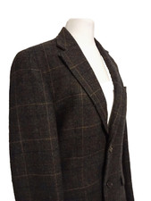 Brown wool blend tweed jacket - sz s