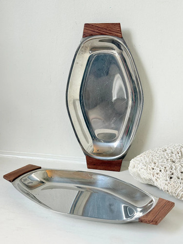 Pair mid century stainless - century,