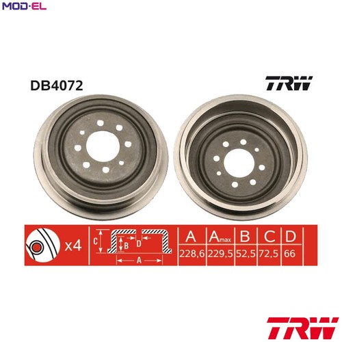 Brake drum db4072 - brake,