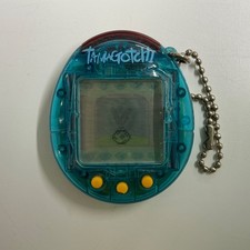 Tamagotchi Connection V2 Clear Blue Transparent Bandai Wiz 2004 Tested Working