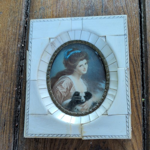 Antique portrait miniature - miniature,