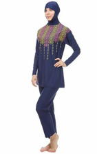 ARENA Womens Navy Blue 2 Piece Anbar Full Body Swimsuit Ladies Size Small NEW