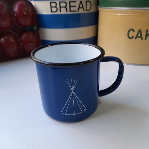 Enamel mug with - with, icon