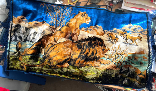 Vintage tapestry velvet rug - tapestry,