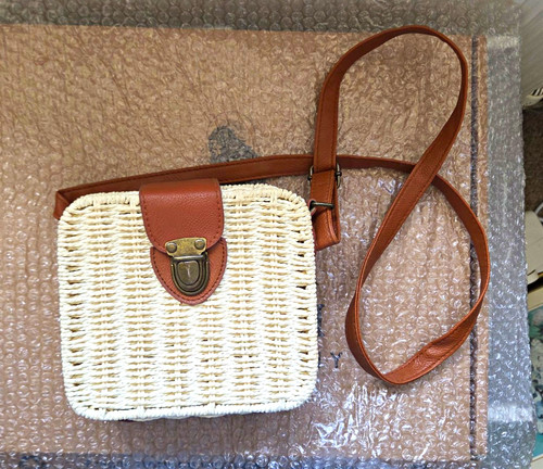 Wicker crossbody bag floral - crossbody,