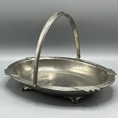 Antique art deco pewter footed - antique,