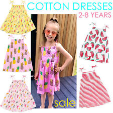 Kids Girls Summer Dresses 100%