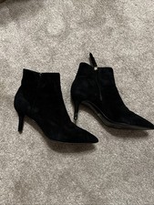 Boden Black Suede-Feel Boots
