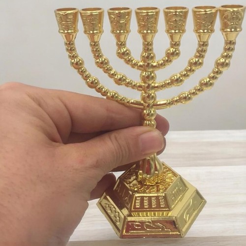 Menorah brass jerusalem - brass, old