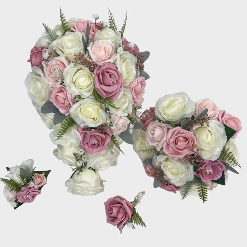 Wedding flowers pink bouquets