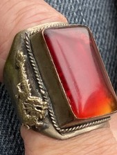 Vintage Ring Huge Red Stone