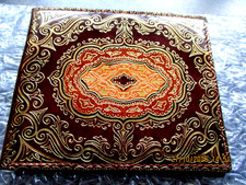 UNUSED MISURI FLORENCE ITALY GOLD/TAN/BURGUNDY/RED  LEATHER SMALL WALLET      13