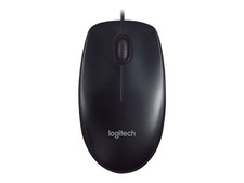 Logitech M90 Full Size Corded USB Optical Mouse for PC Mac Laptop Computer Black