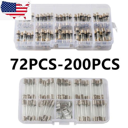 100x assorted glass fuses - 72/100x,