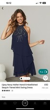 Absolute bargain! LIPSY of London. Navy halter, sequin dress.