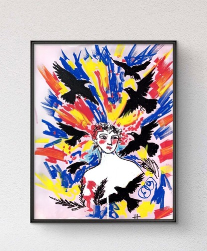 Hand painted portrait - hand,