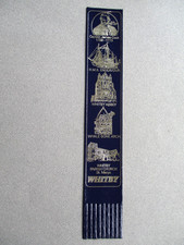 Leather BOOKMARK WHITBY Captain Cook HMS Endeavour Abbey Whale Bone Arch Dark Bl