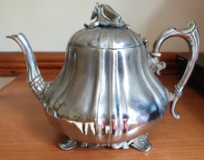 PHILIP ASHBERRY & SONS BRITANNIA SILVER PLATED METAL VICTORIAN TEAPOT