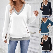 Ladies V Neck Pullover Tops