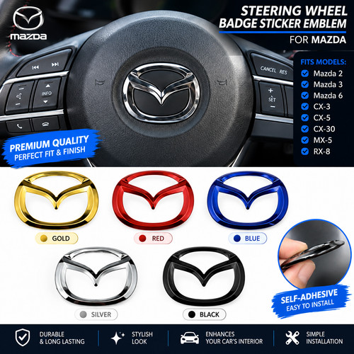 Mazda steering wheel badge - mazda,