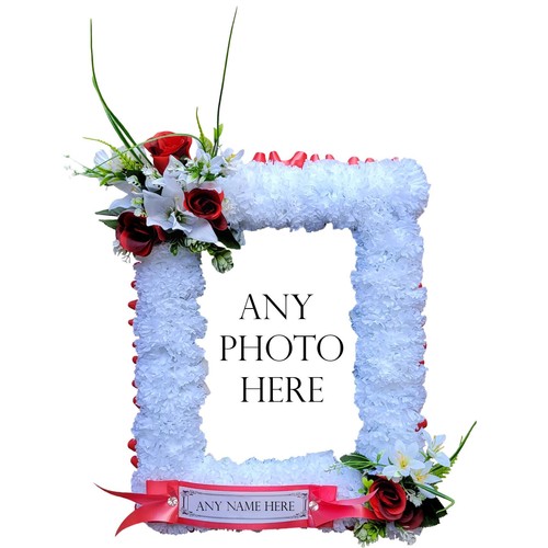 Photo frame funeral flowers - a4,