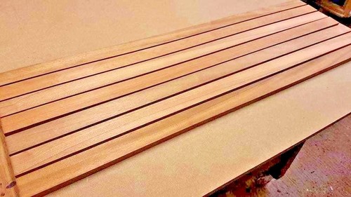 Iroko hardwood boat deck - iroko,