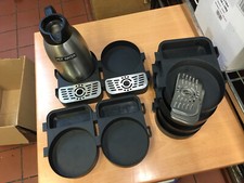 9 Pump Flask Bases drip trays. Stainless steel grid. Black plastic. Interlocking