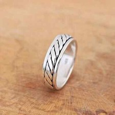 Mens Womens Plain 925 Sterling