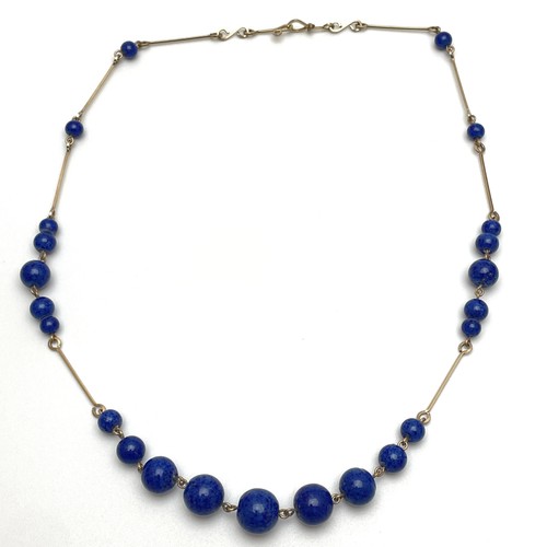 Vintage graduated lapis - graduated, lazuli