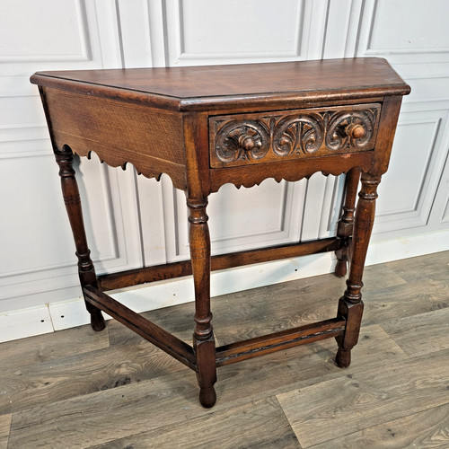 Antique oak side table - table,