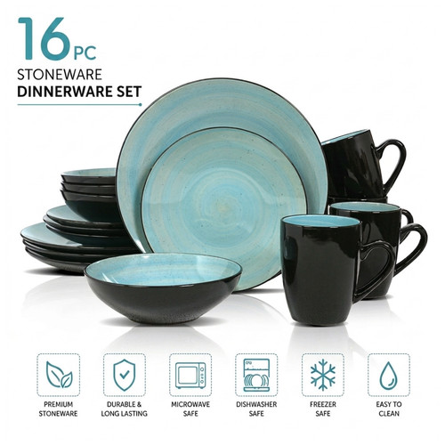 Piece stoneware dinnerware - 16,