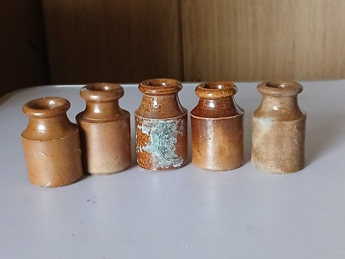Old middle size salt - middle, glazed