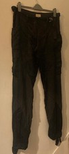Karen Millen Silk Cargo Utility Trousers Size UK14 Black Low Rise Parachute Y2K