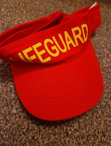 Red lifeguard text visor - visor, hat