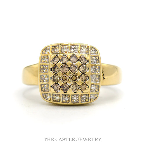 60ctw cognac diamond cluster - 0.60ctw,