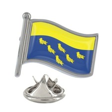 West Sussex Flag Silver Lapel Pin Badge