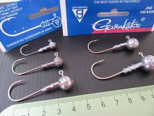 10 x JIG HEADS round head barbed 1/0-6/0 Gamakatsu hooks