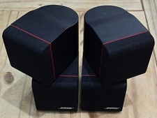 TWO BOSE BLACK RED LINE DOUBLE CUBE LIFESTYLE ACOUSTIMASS SPEAKERS 