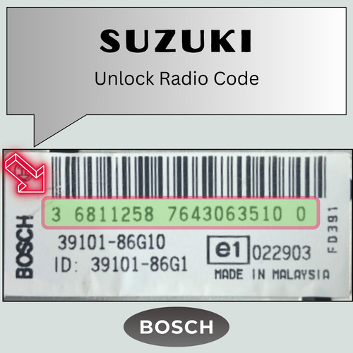 Unlock radio code for suzuki - for,