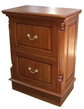 Mahogany Filing Cabinet | 2 Drawers | Traditional Pillar Detail | NEW CHT023S