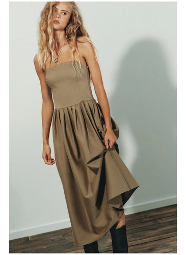 Zara woman khaki strapless - woman,