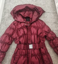 Philosophy Blues Original Feather and Down Coat -  Size 12 RRP £149 Burgundy 