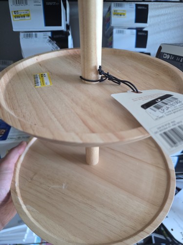 Tier rubberwood serving tray - rubberwood,