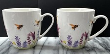 2 X Lesser Pavey Jennifer Rose Gallery Lavender Bees & Flowers Mugs Fine China.