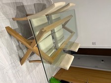 Habitat Dining Table with light oak frame and glass table top